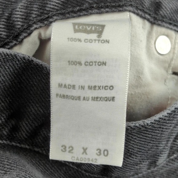 Vintage Levis Jeans 32 (Fits 30x26) Black Faded Slim Straight Wide Grunge Y2K b - Picture 6 of 12